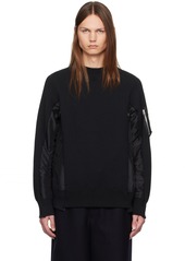 sacai Black Paneled Sweatshirt