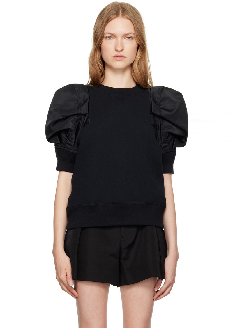 sacai Black Paneled Sweatshirt