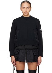 sacai Black Paneled Sweatshirt