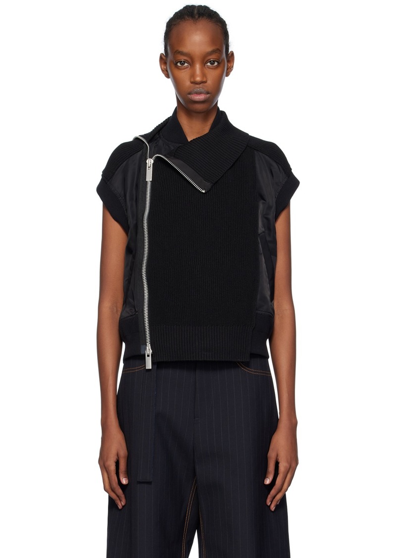 sacai Black Paneled Vest