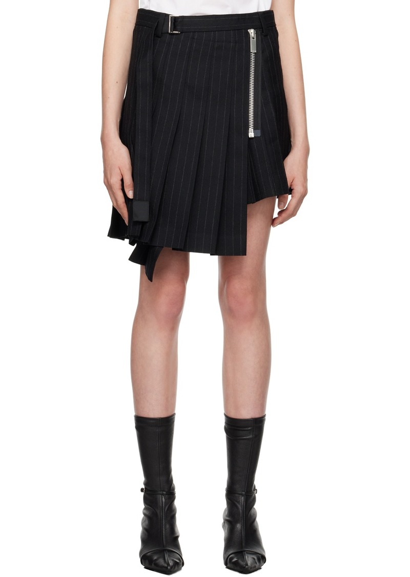 sacai Black Pleated Mini Skirt