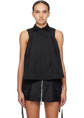 sacai Black Pleated Shirt