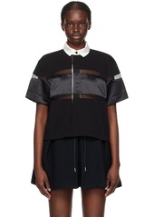 sacai Black Rugby Polo