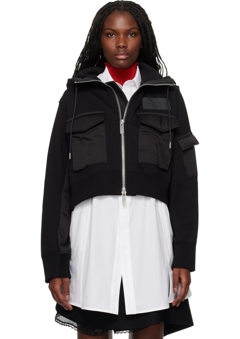 sacai Black Spiewak Edition Cotton Hoodie