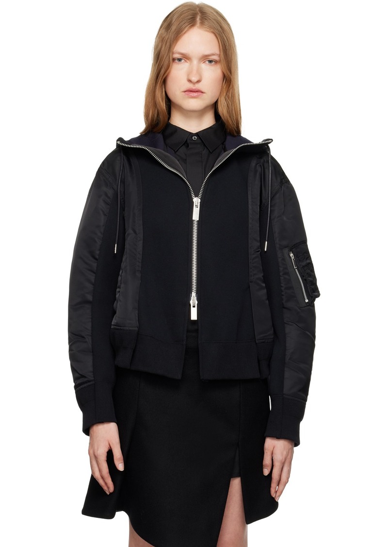 sacai Black Sponge Sweat Hoodie