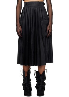 sacai Black Wrap Midi Skirt
