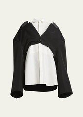 SACAI Blazer Detail Button-Front Shirtdress