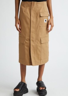Sacai Carhartt WIP Cotton Canvas Cargo Skirt