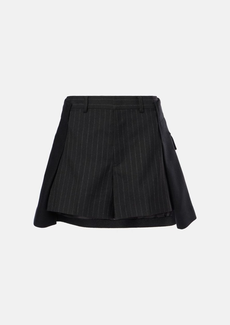 Sacai Chalk stripe wool shorts