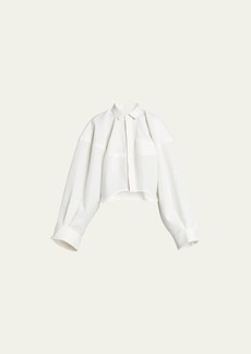 SACAI Cocoon Cropped Button Down Top