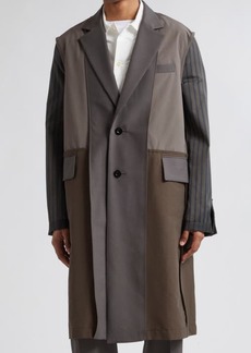 Sacai Colorblock & Stripe Suiting Coat