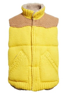 Sacai Colorblock Wool Knit Puffer Vest