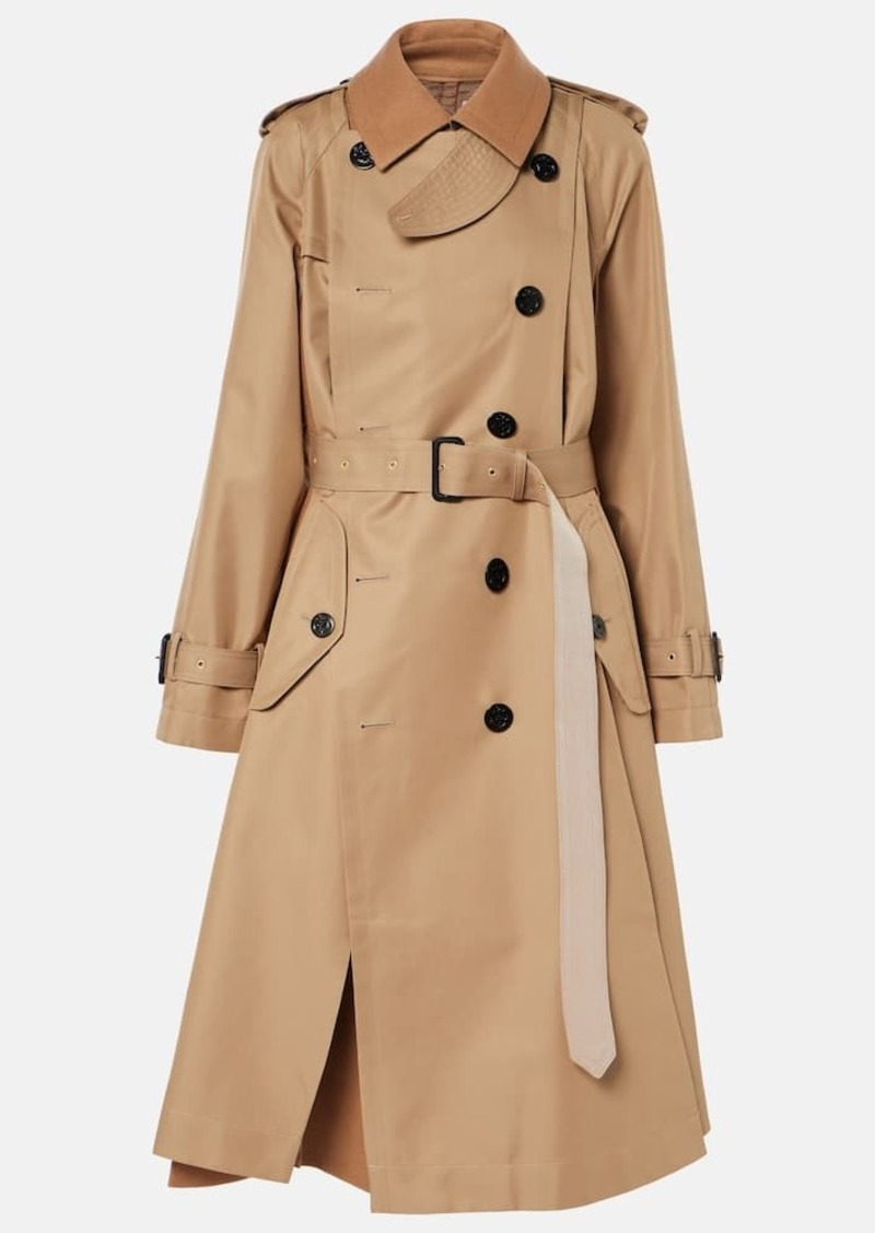 Sacai Cotton-blend gabardine trench coat