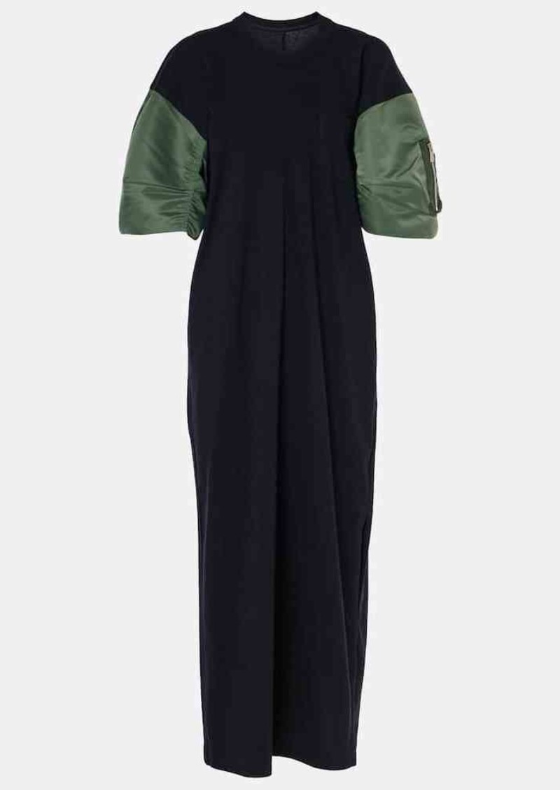 Sacai Cotton jersey midi dress