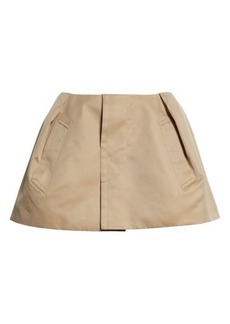 Sacai Flared Cotton Blend Gabardine Shorts