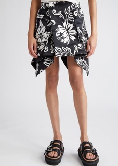 Sacai Floral Print Asymmetric Cargo Skirt