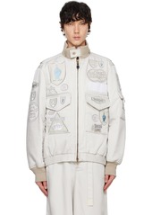 sacai Gray Spiewak & Gonz Edition Multi Patch Bomber Jacket