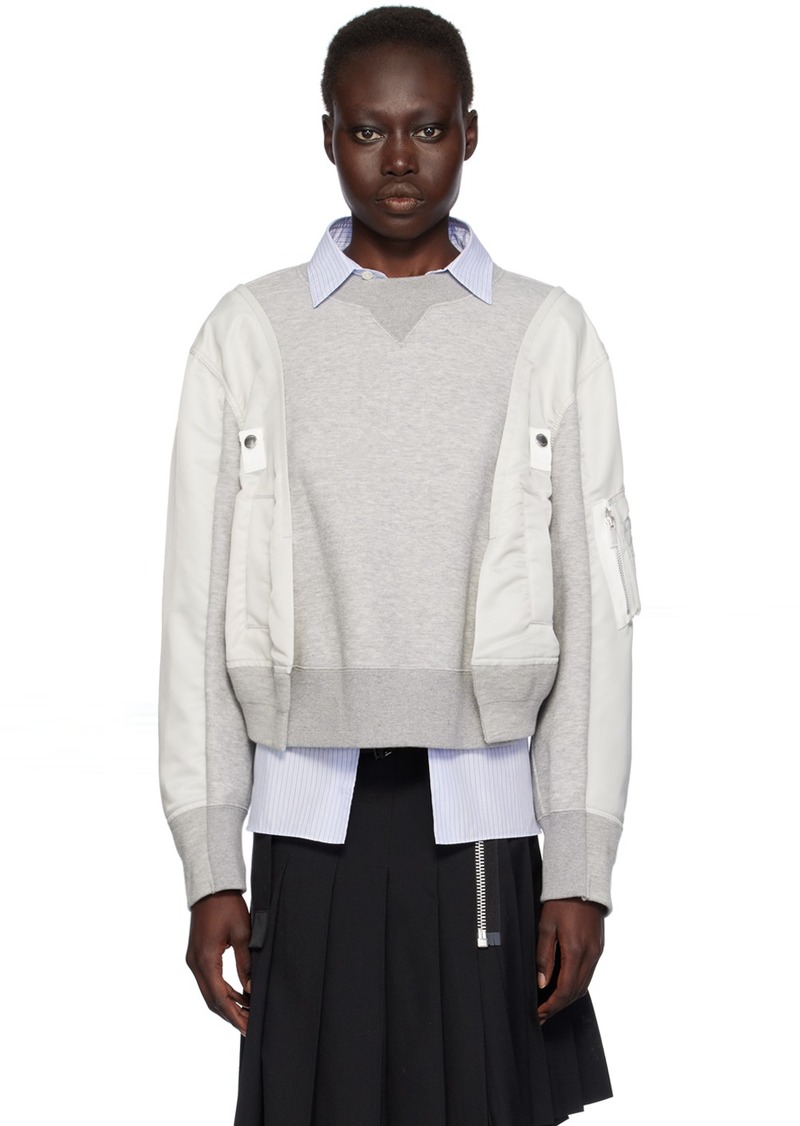 sacai Gray Sponge Sweat Sweatshirt