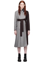 sacai Gray Striped Trench Coat