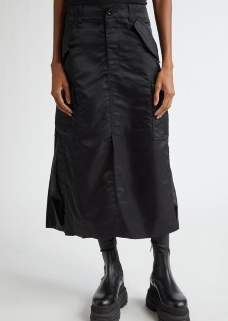 Sacai Insulated Nylon Twill Midi Cargo Skirt