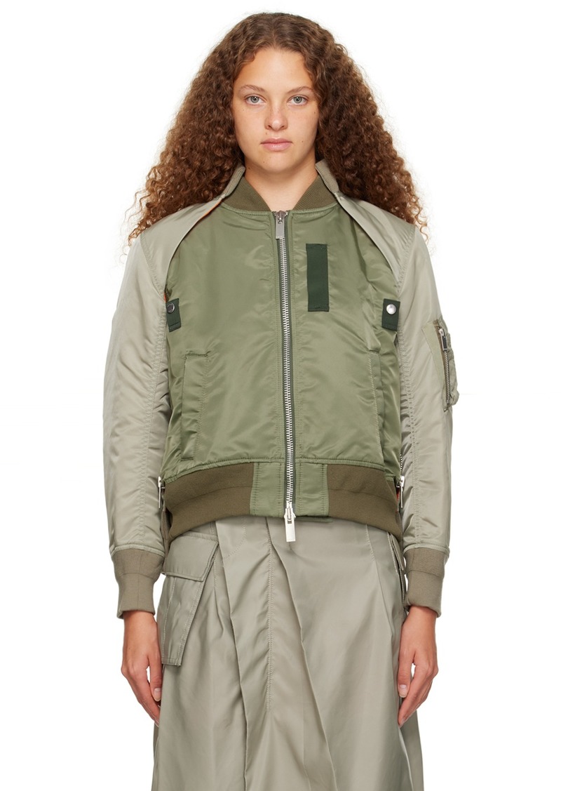 sacai Khaki Convertible Bomber Jacket