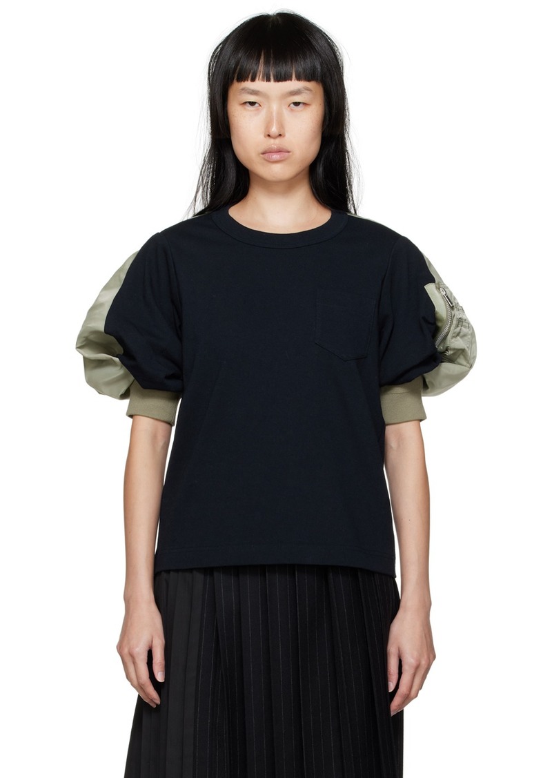 sacai Navy & Khaki Mix T-Shirt