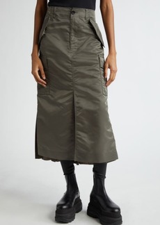 Sacai Nylon Twill Cargo Midi Skirt