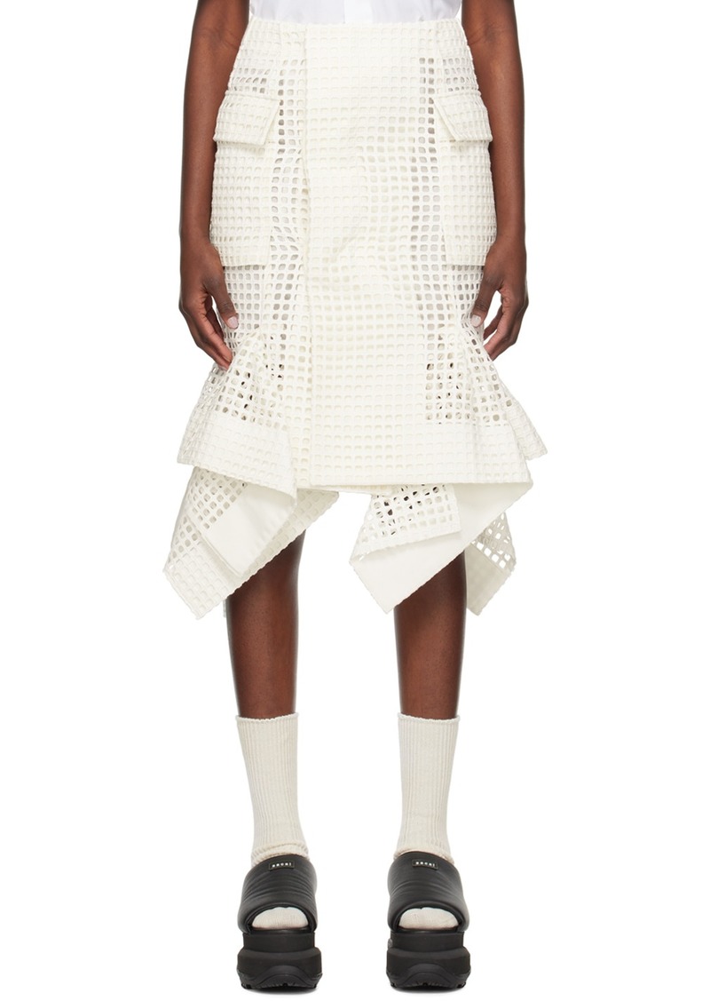 sacai Off-White Handkerchief Midi Skirt