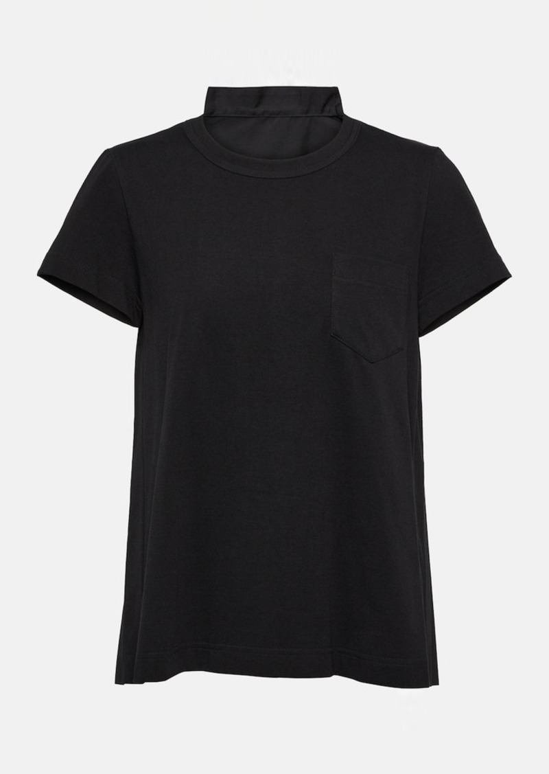 Sacai Pleated cotton jersey T-shirt