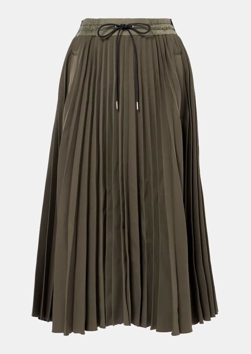 Sacai Pleated jersey midi skirt