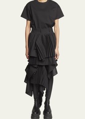 SACAI Ruffled Asymmetric Suiting Skirt