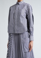 Sacai Stripe Poplin & Nylon Twill Button-Up Shirt