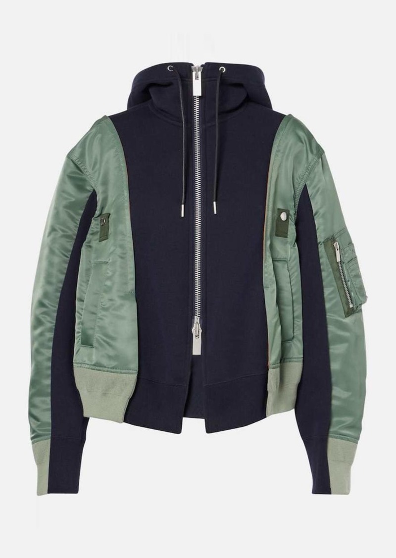 Sacai Twill-paneled hoodie