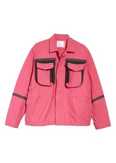 Sacai Weather Mix Cotton Jacket in Pink at Nordstrom