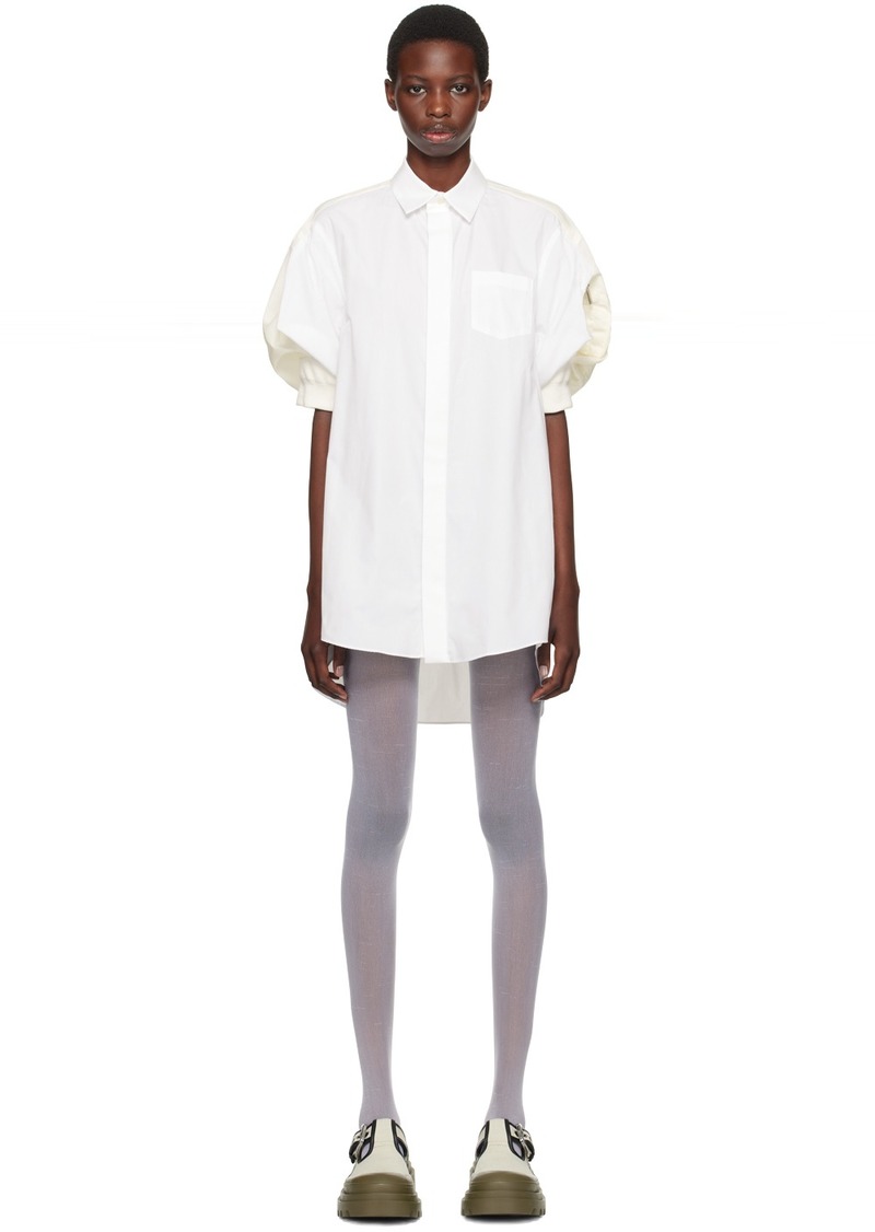 sacai White Puff Sleeve Minidress