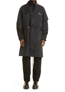 Sacai x Acronym Technical Nylon Trench Coat in Black at Nordstrom