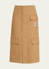 SACAI x Carhartt Cargo Pocket Pencil Midi Skirt