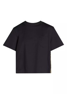 Sacai Short-Sleeve Mixed-Media T-Shirt