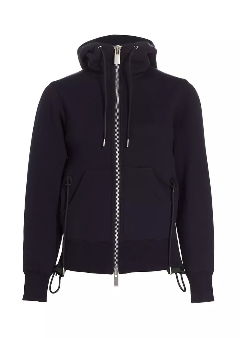 Sacai Sponge Sweat X Nylon Twill Zip-Front Hoodie