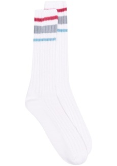 Sacai striped-trim ribbed socks