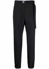 Sacai tapered belted-waist trousers