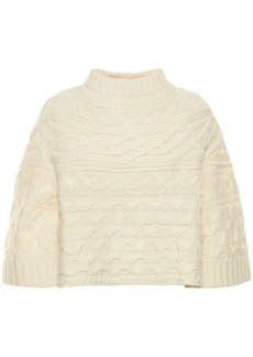Sacai Wide Sleeve Wool Cable Knit Sweater