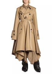 Sacai Windowpane Check Gabardine Trench Coat