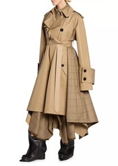 Sacai Windowpane Check Gabardine Trench Coat