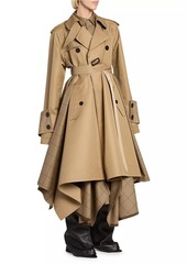 Sacai Windowpane Check Gabardine Trench Coat