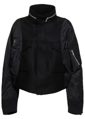 Sacai Wool Melton & Nylon Twill Jacket