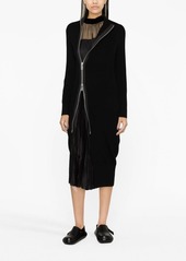 Sacai layered wool and satin dress