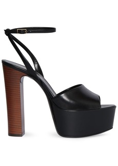 Saint Laurent 125mm Jodie Leather Platform Sandals