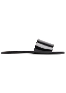 Saint Laurent 5mm Carlyle Leather Flat Mule Sandals