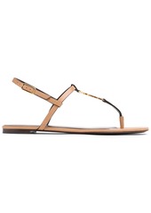 Saint Laurent 5mm Cassandra Leather Flat Sandals